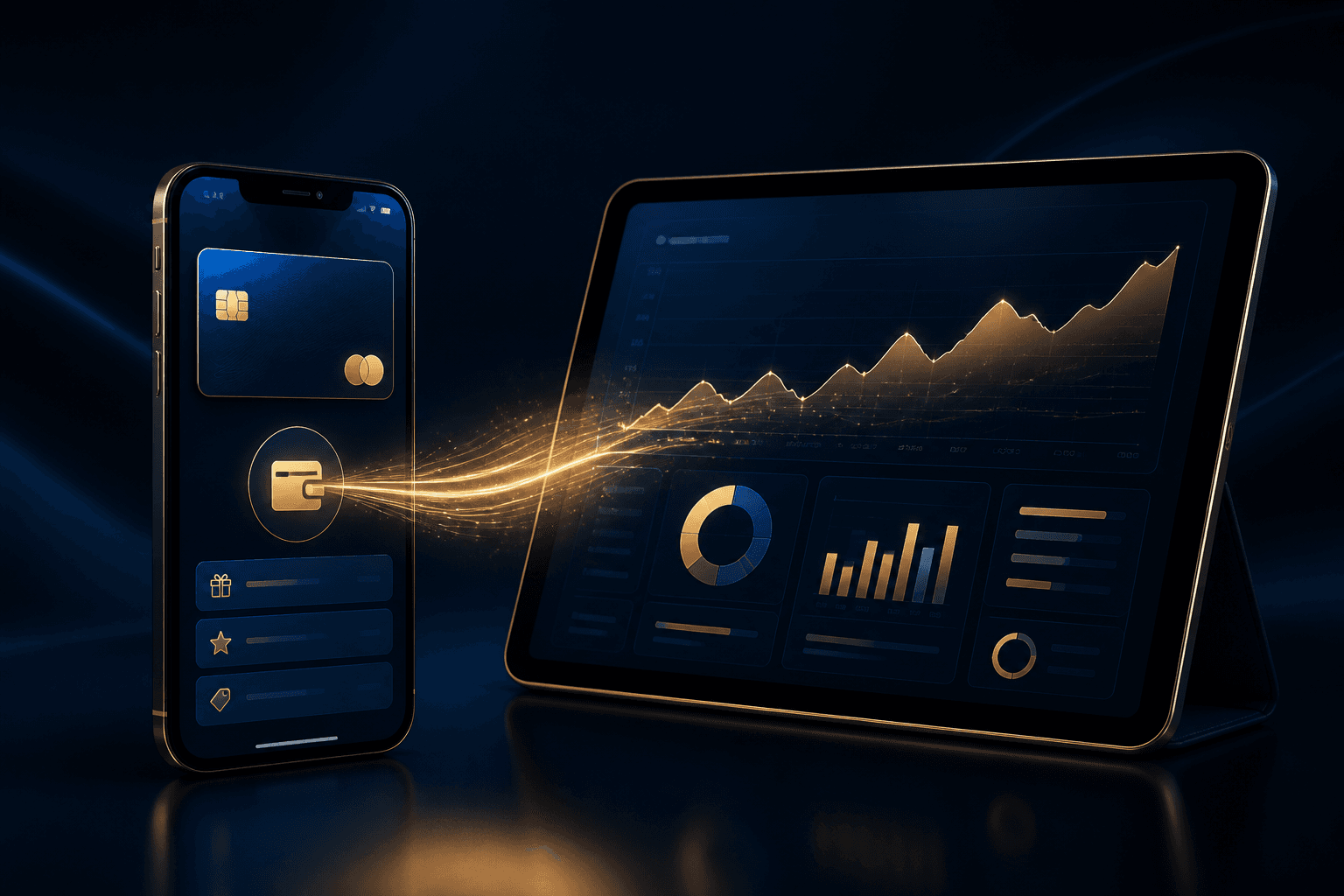 Business dashboard connected to customer wallet with loyalty points